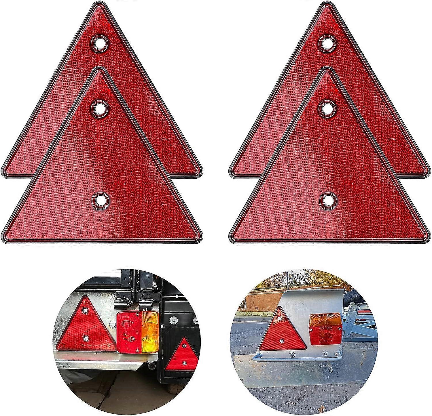 Triangular Trailer Reflector, 4 Pieces Rear Reflective Car Triangle for Bike Accessory