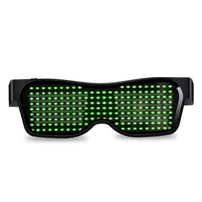 Halloween Party Bluetooth-compatible Control Application Editable Text DIY USB LED Glasses