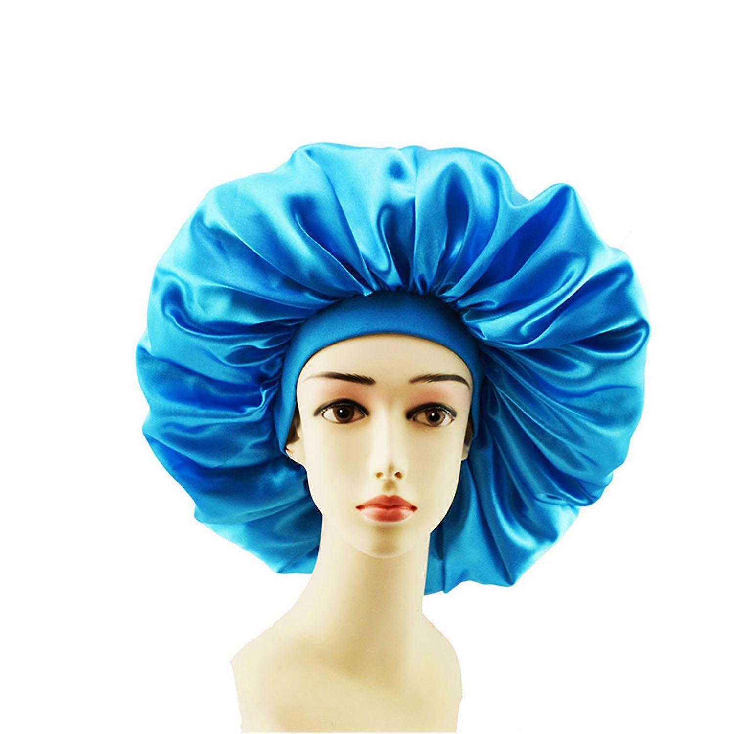 Blue nightcap hair cap