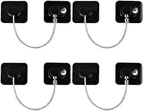 Refrigerator Lock, Baby Proof Cabinet Locks with Keys, Child Safety Locks for Cabinets 4 Pack