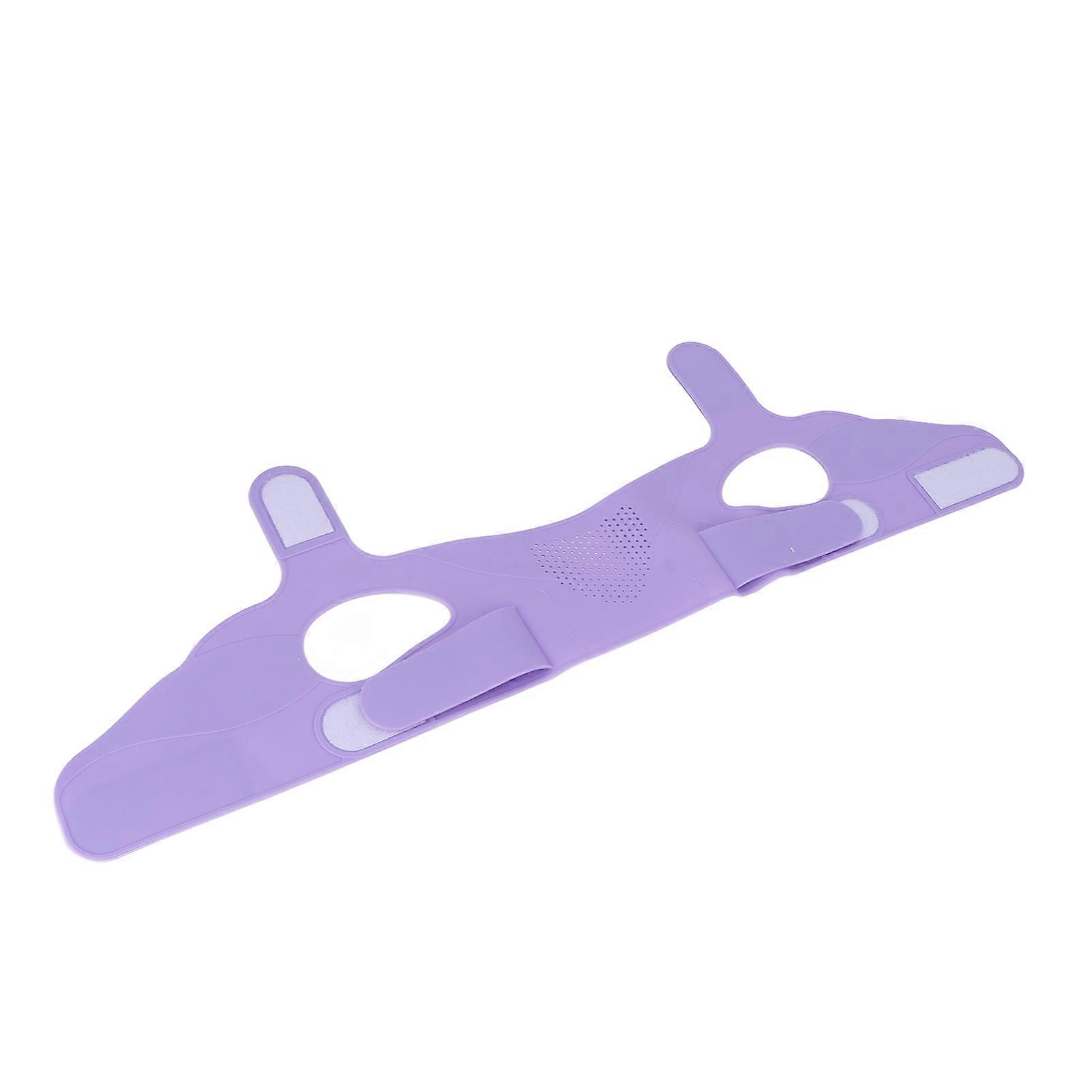 Facial Slimming Strap Silicone Soft Elastic Double Chin Reducer V Line Face Tightening Lifting BeltPurple