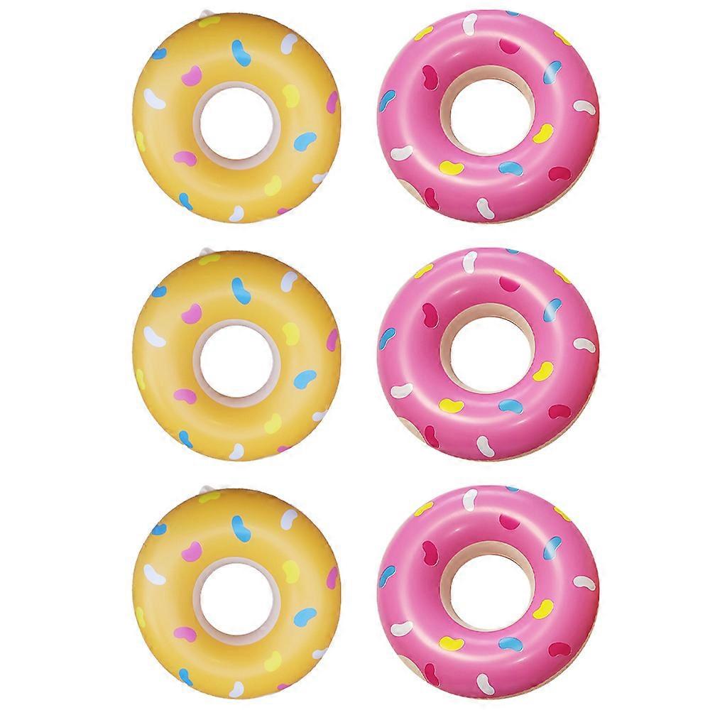 6pcs Inflatable Pool Donuts Mini Donut Inflatables Toys Small Swimming Ring for Kids