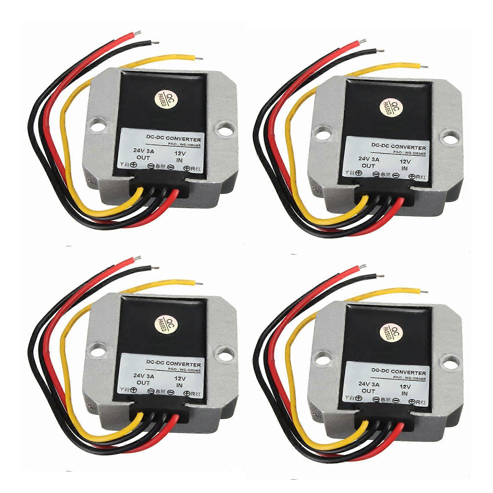 4X DC-DC 12V Step Up to 24V 3A 72W Car Power Converter Regulator