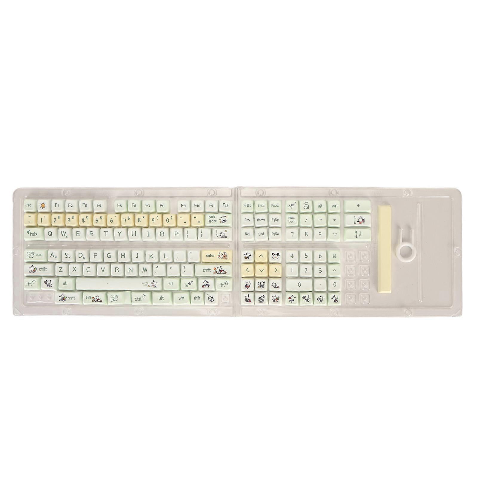 Mechanical Keyboard Keycaps 135 Key Transparent PBT Keycap Set Universal for 61 87 96 98 104 108 Keyboard