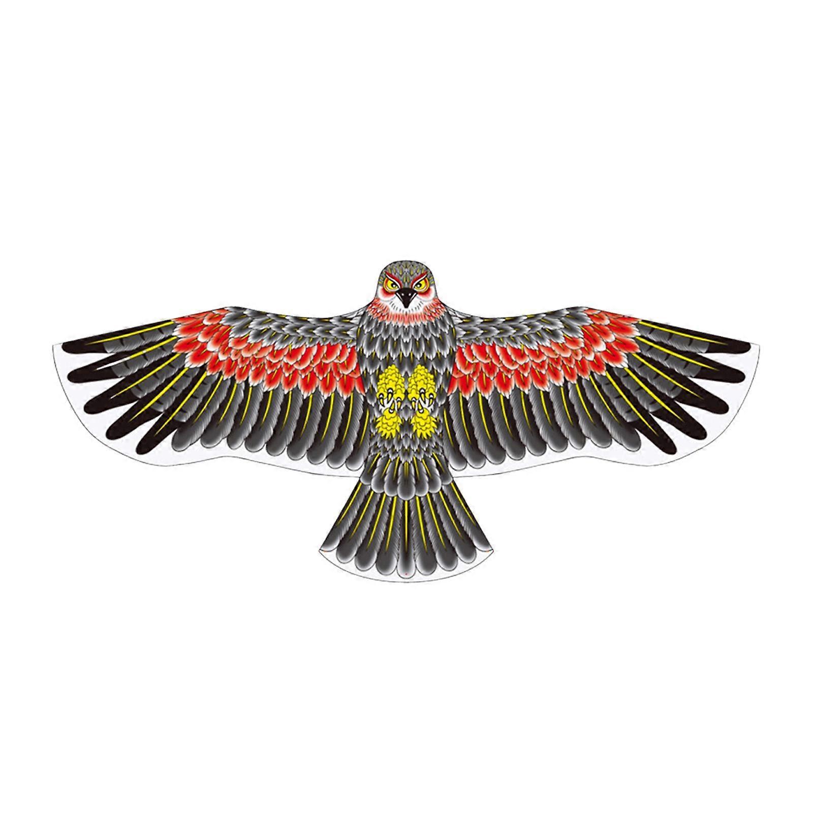 65inch Eagle Kite Easy to Assemble Park Family Game for Beginners Beach Yard Red Light Blue