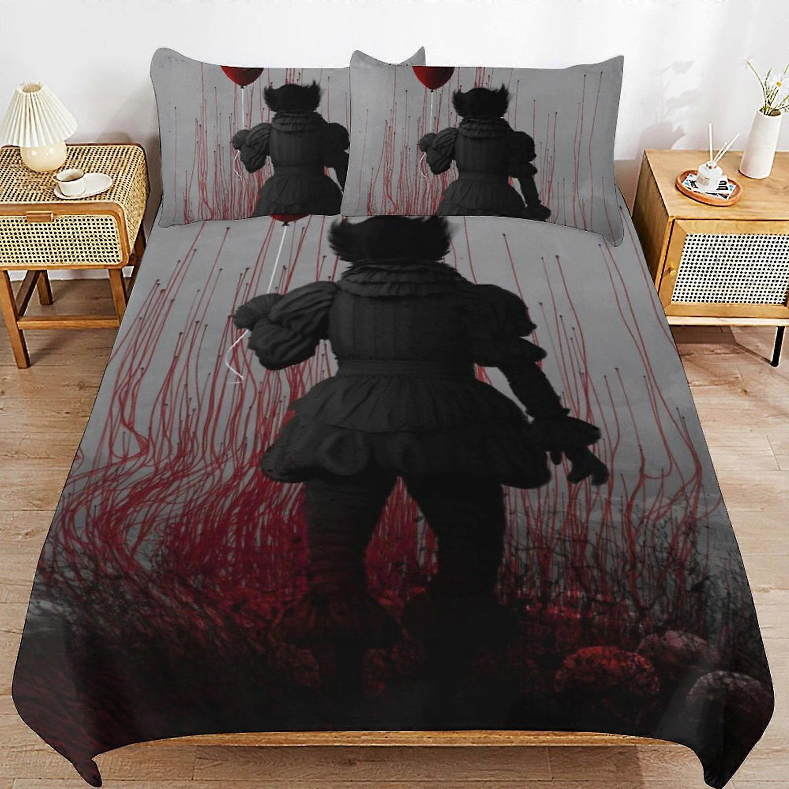 Bedding set WM225 Pennywise Bedding Set Duvet Cover Comfortable and Lightweight Cartoon Bedding 3 Piece (Multiple sizes to choose from) SW225