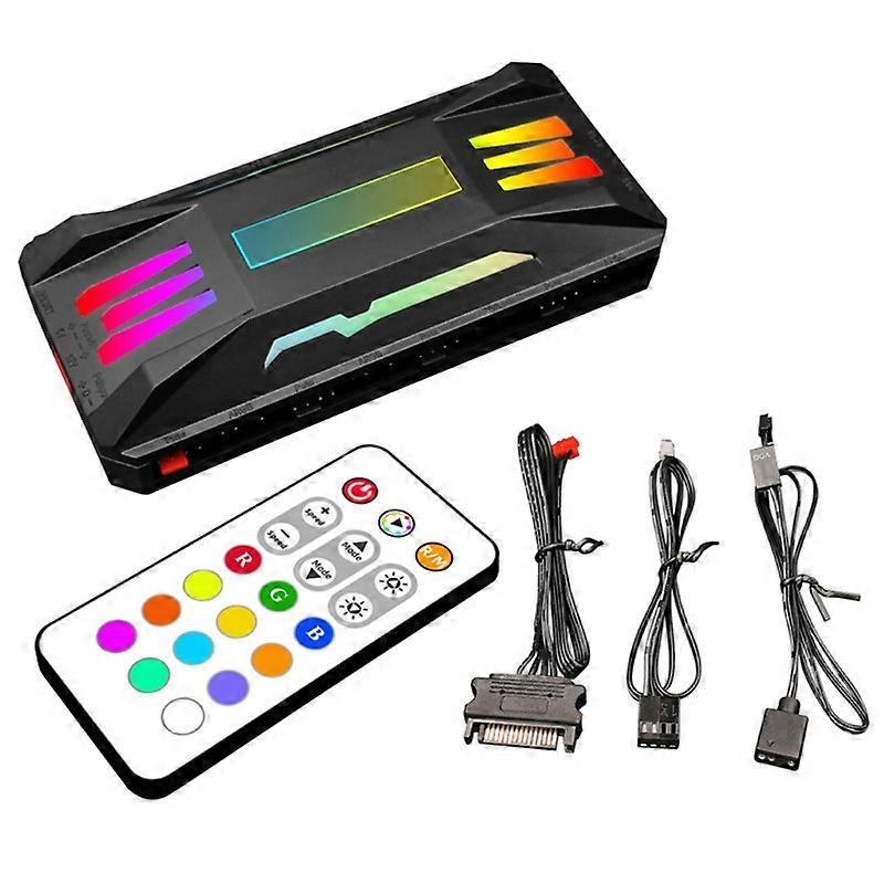 COOLMOON ARGB Controller Fan for Smart Remote Control 4Pin PWM 3Pin ARGB Cooling