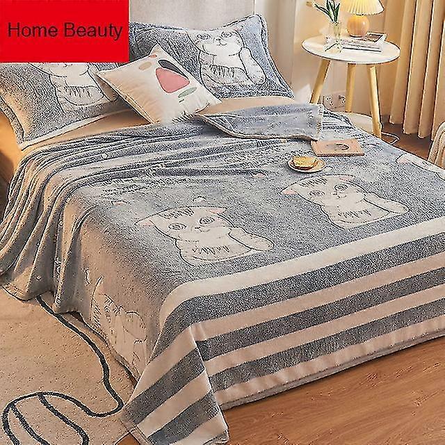 Lit Corail Polaire Couverture Automne Hiver Chaud Drap Comportable Couvre-lit Siestes Couvertures Pour Enfants Accueil Textile