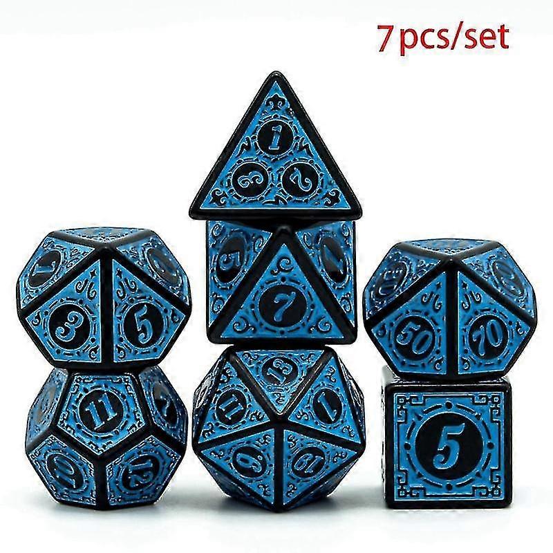7pcs/set Dobbelstenen Set Dnd D4 ~ d20 Rune Window Rooster Veelvlakkige Dobbelstenen Voor Warhammer Role-playing Board Card Games Rpg D & dblue
