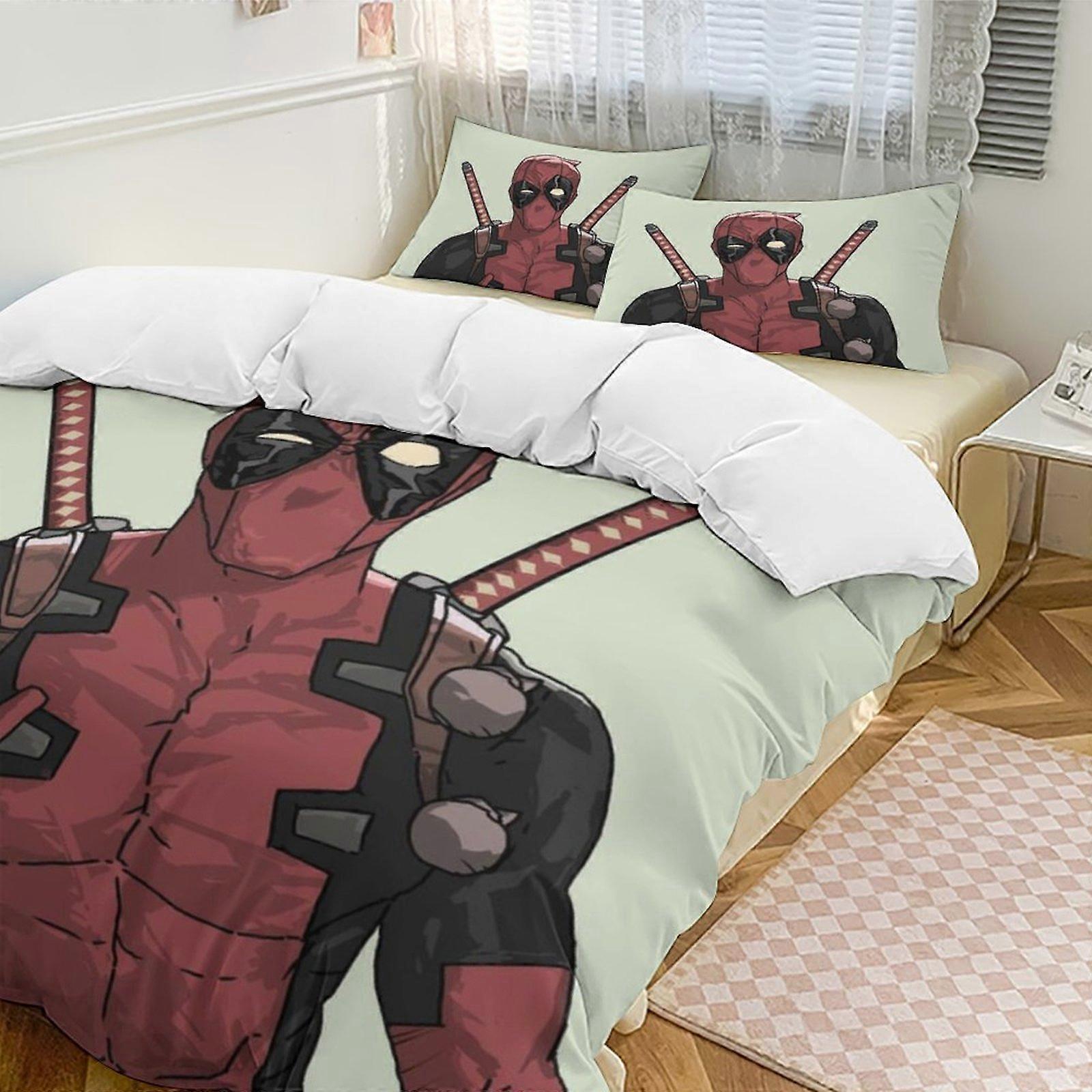 Bedding set Gs240 Deadpool Down Duvet Cover Microfiber Bedding Set Lightweight 3-Piece SetLightweight and comfortable SH240