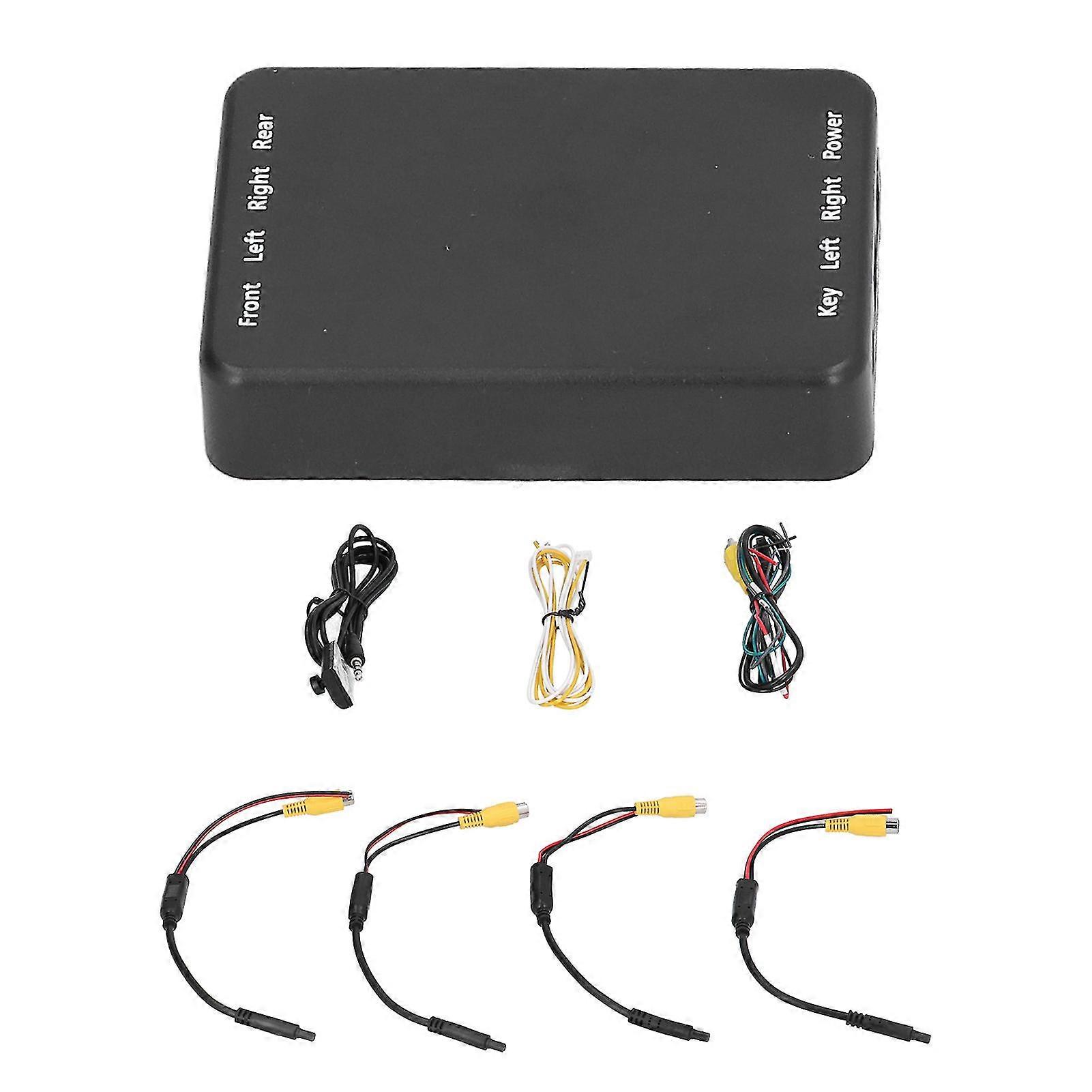 4 Way Car Video Switch 360 Degree Panoramic Rearview Camera Control Box System Universal