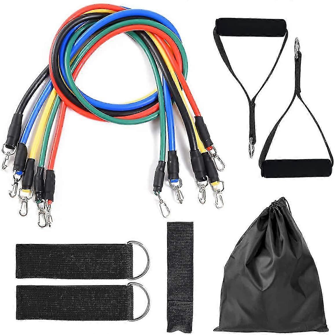 11pcs Resistance Bands Set,100lb Exercise Stretch Bands
