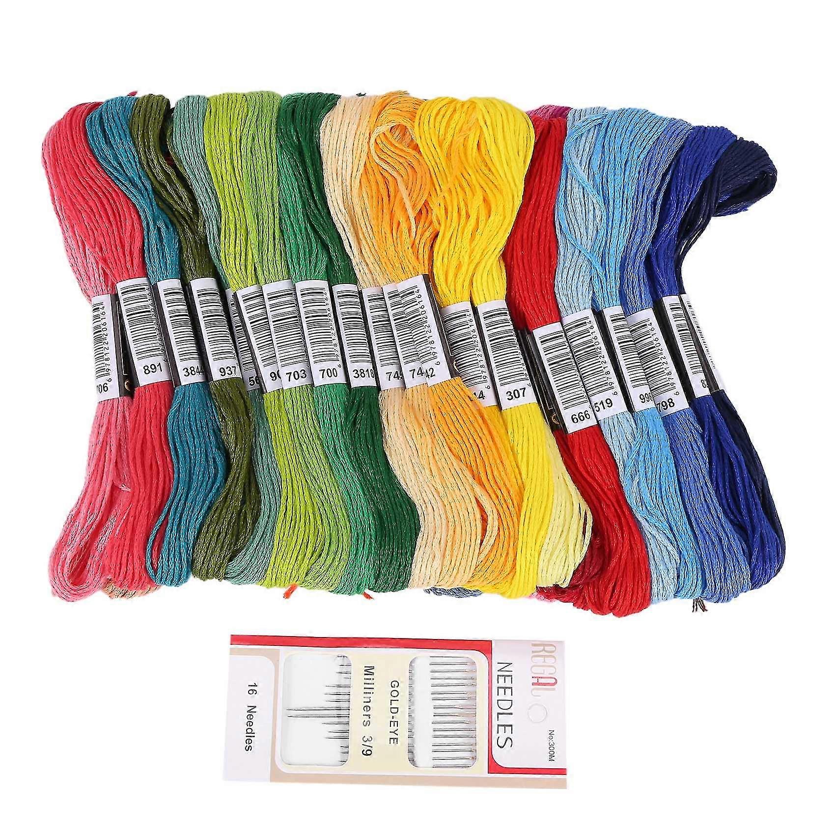 50 Skeins Embroidery Floss Thread Bracelet String With Needles For Friendship Bracelet