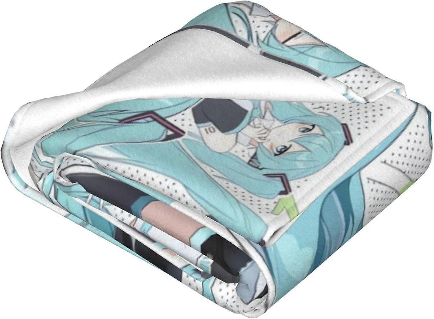 anime Hatsune Miku Animation Character Blanket Flannel Air Conditioning Blanket Cool Summer Blanket Towel Blanket Sofa-1