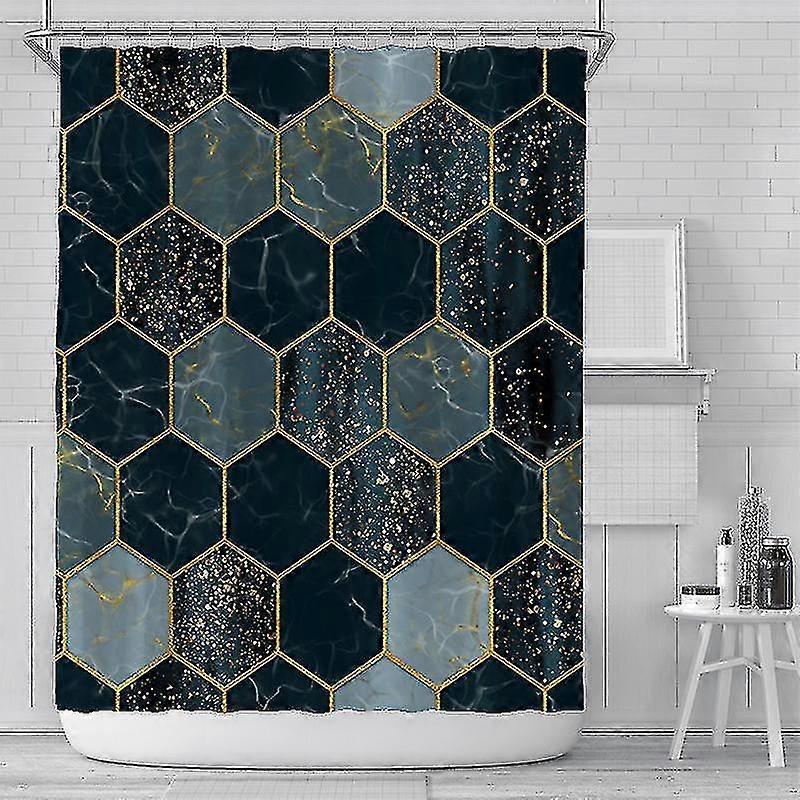 Modern Geometric Bathroom Waterproof Shower Curtain
