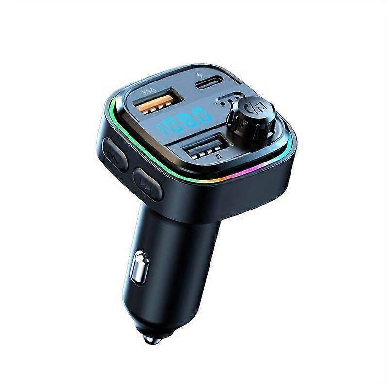 Car 5.0 Transmitter Wireless Mp3 Player Handsfree Receiver Ambient Light FM Transmitter Type-C 3.1A Fast Charging