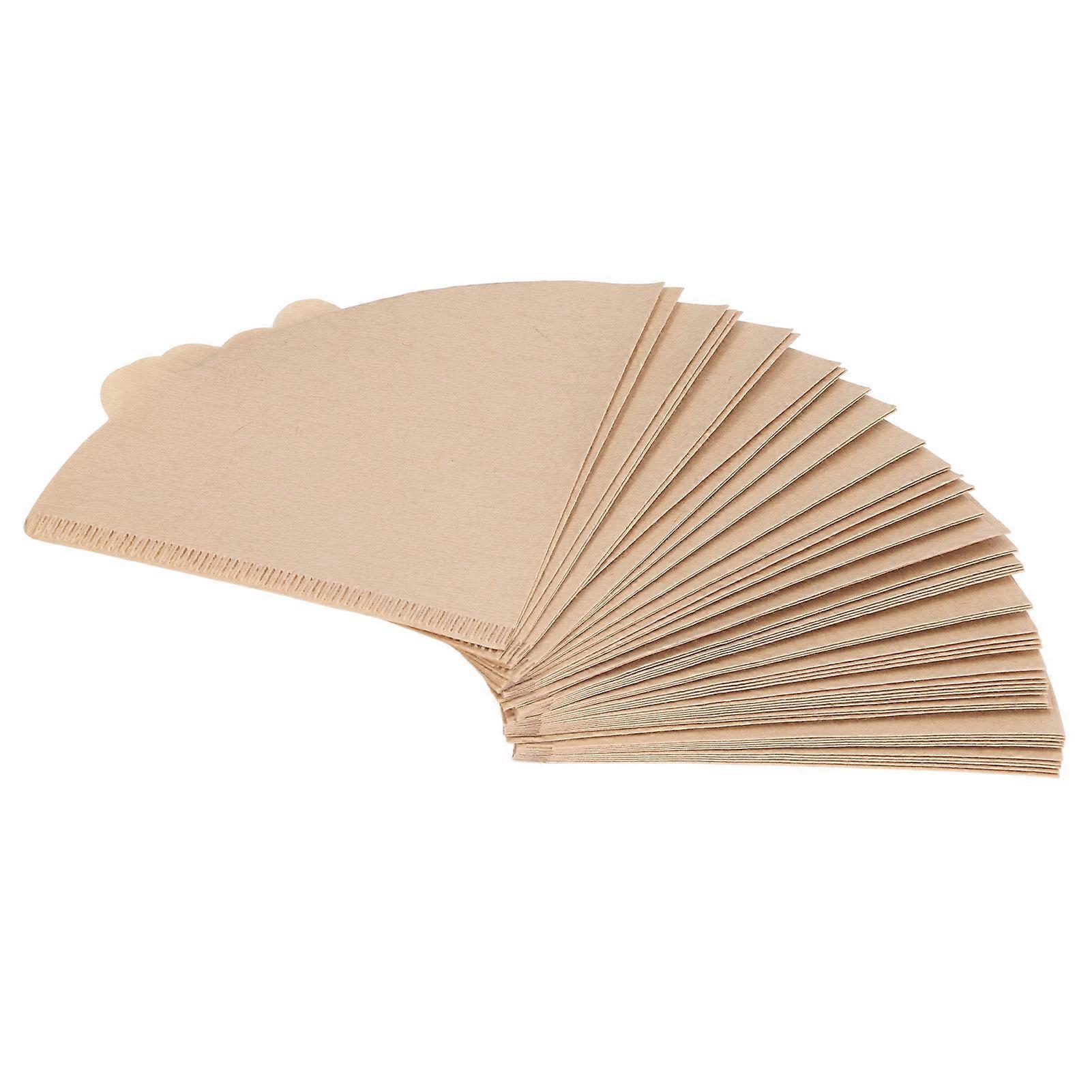 100PCS Cone Shape Disposable Coffee Filter Paper Natural Wood Pulp Strainer