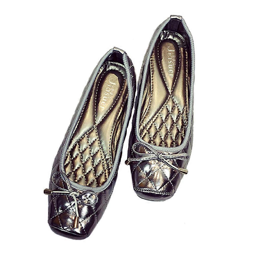 Square Last Flat Thin Shoes Bowknot Donne Slim