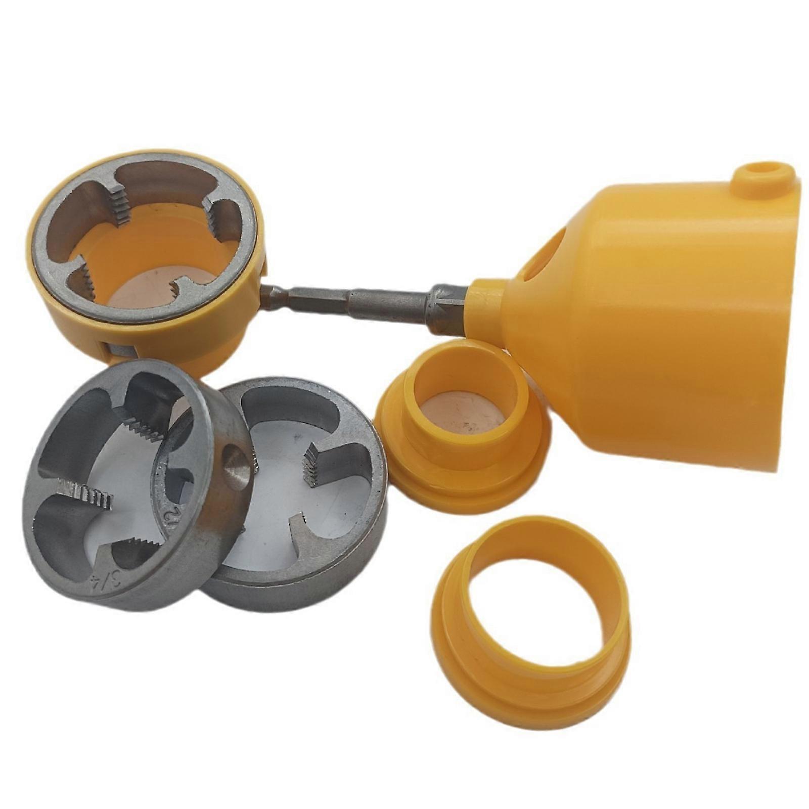 Drill PVC Thread Maker Tool Plastic Pipe Tap Die Set Pipe Threader Kit With 3 Dies Pipe Threader Plumbing Tool For Cutting Pipe Fast