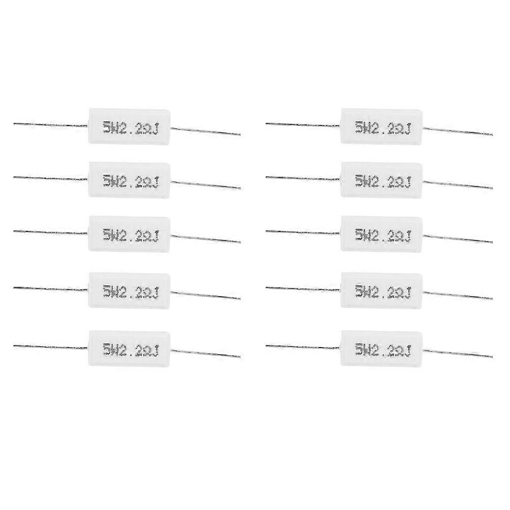 10Pcs 5W(2.2R) Insulated Cement Resistor Power Resistance Electronic Components