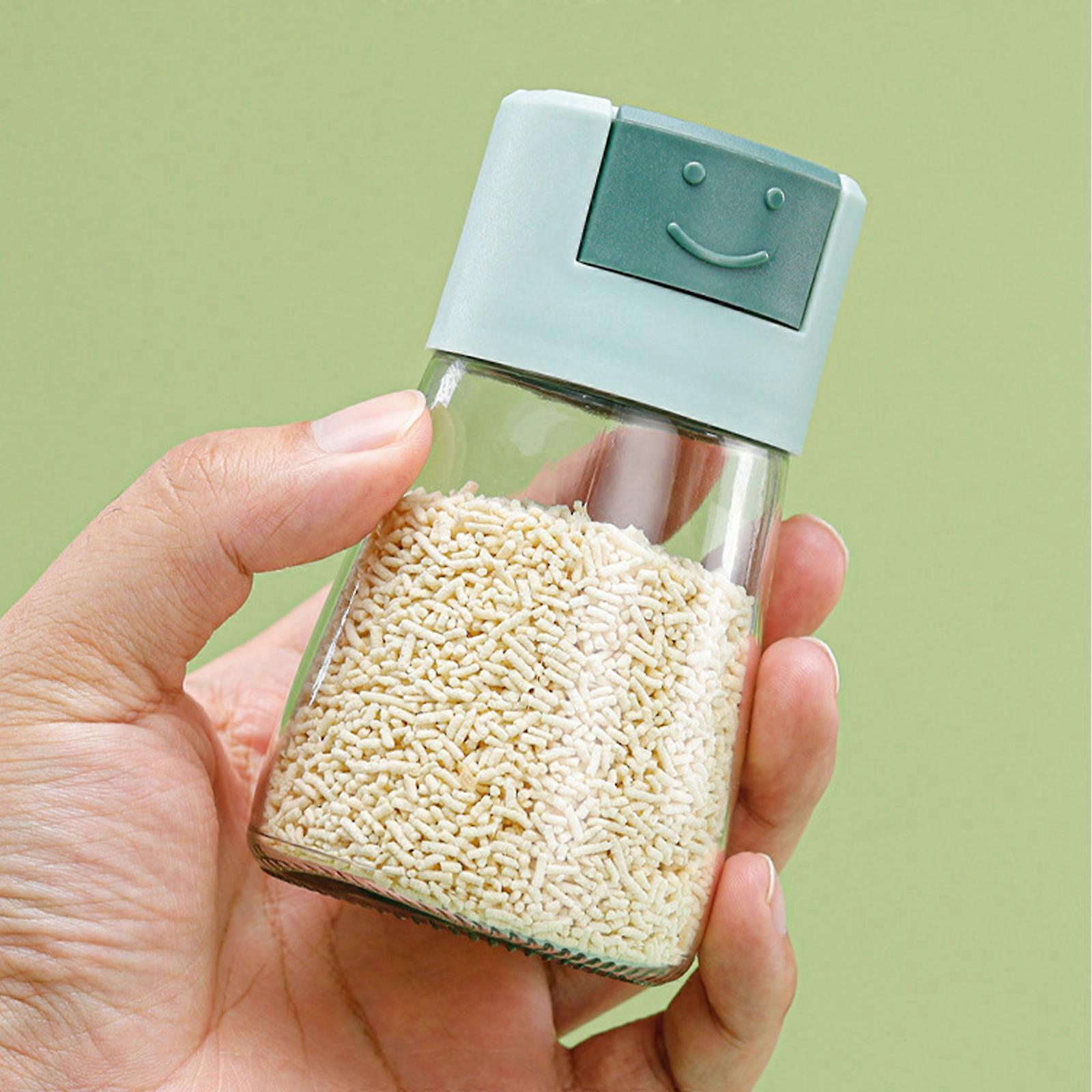 4pcs Salt and Pepper Shakers Precise Quantitative Push Type, 250ml Press type Measuring Salt and Pepper Shakers set, Seasoning Bottle Dispenser Tank