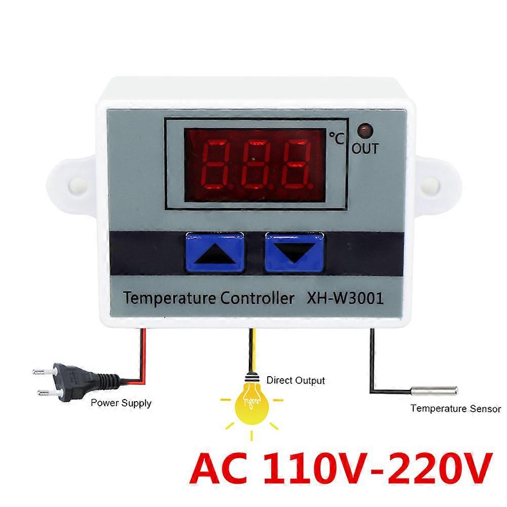 AC Digital LED Temperature Controller XH-W3001 For Incubator  Cooling Heating Switch Thermostat NTC Sensor