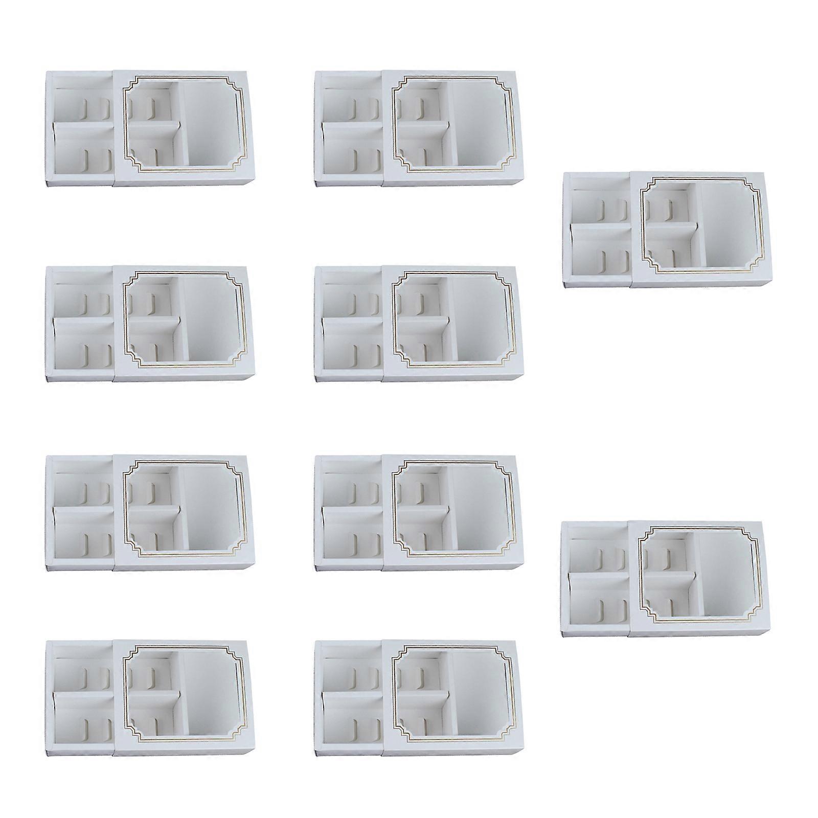 10 Pcs/Set Macaron Box with Window Suitable for 5/10 Capsules Mini Cake Boxes