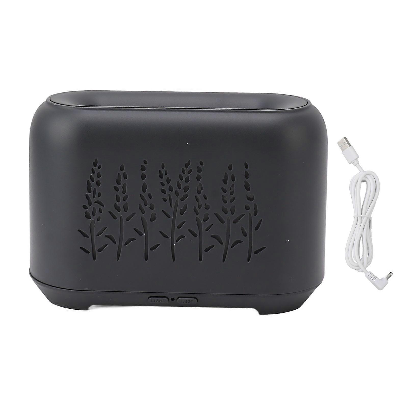 Diffusore di aromi a fiamma Silenzioso Protezione Spegnimento Automatico Umidificatore Diffusore di Oli Essenziali USB con Luce Colorata 130ml Nero Grigiastro