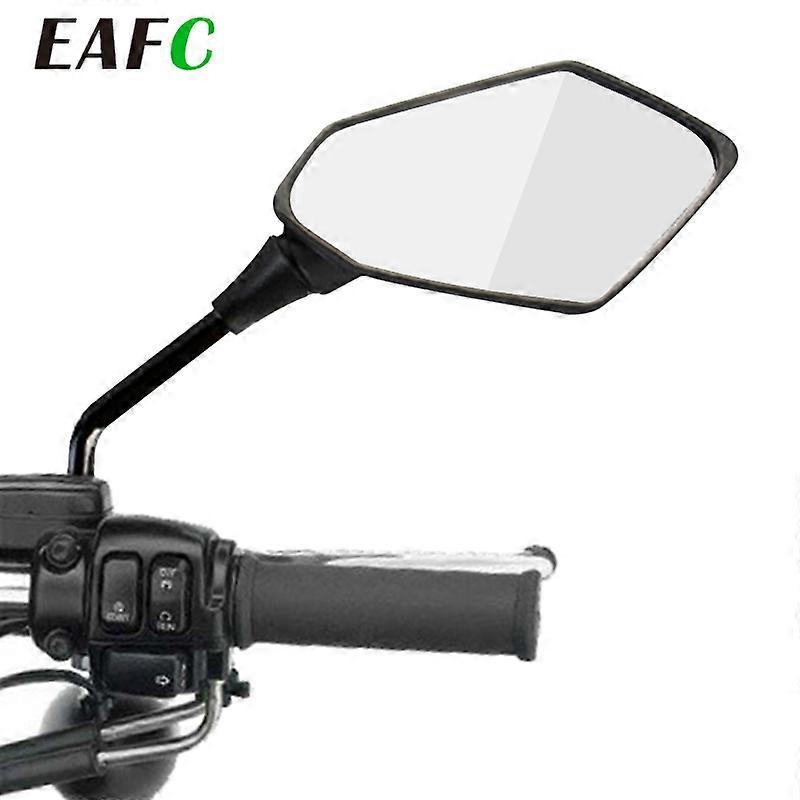 QX 2Pcs/Pair Motorcycle Rearview Mirror Scooter E-Bike Rearview Mirrors Electrombile Back Side Convex Mirror 8mm 10mm Carbon Fiber