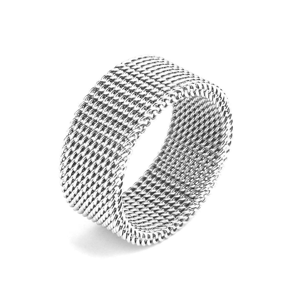 Circle Twist Weaving Joint Ring 304 Stainless Steel Unadjustable Silver Color Geometric Twist Minimalist Jewelry 1 Piece