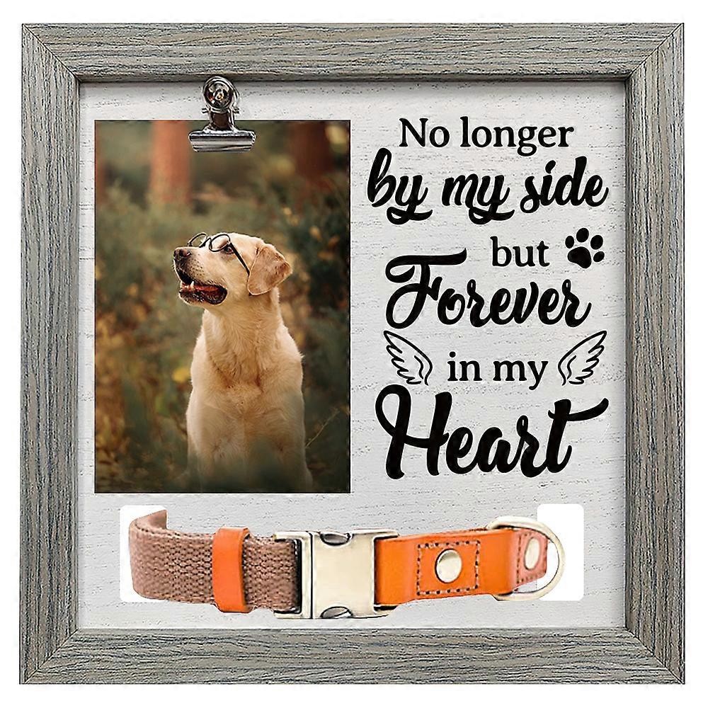 MDF Pet Photo Frames for Tabletop Display Photo Frame Square with Word Gray Wing