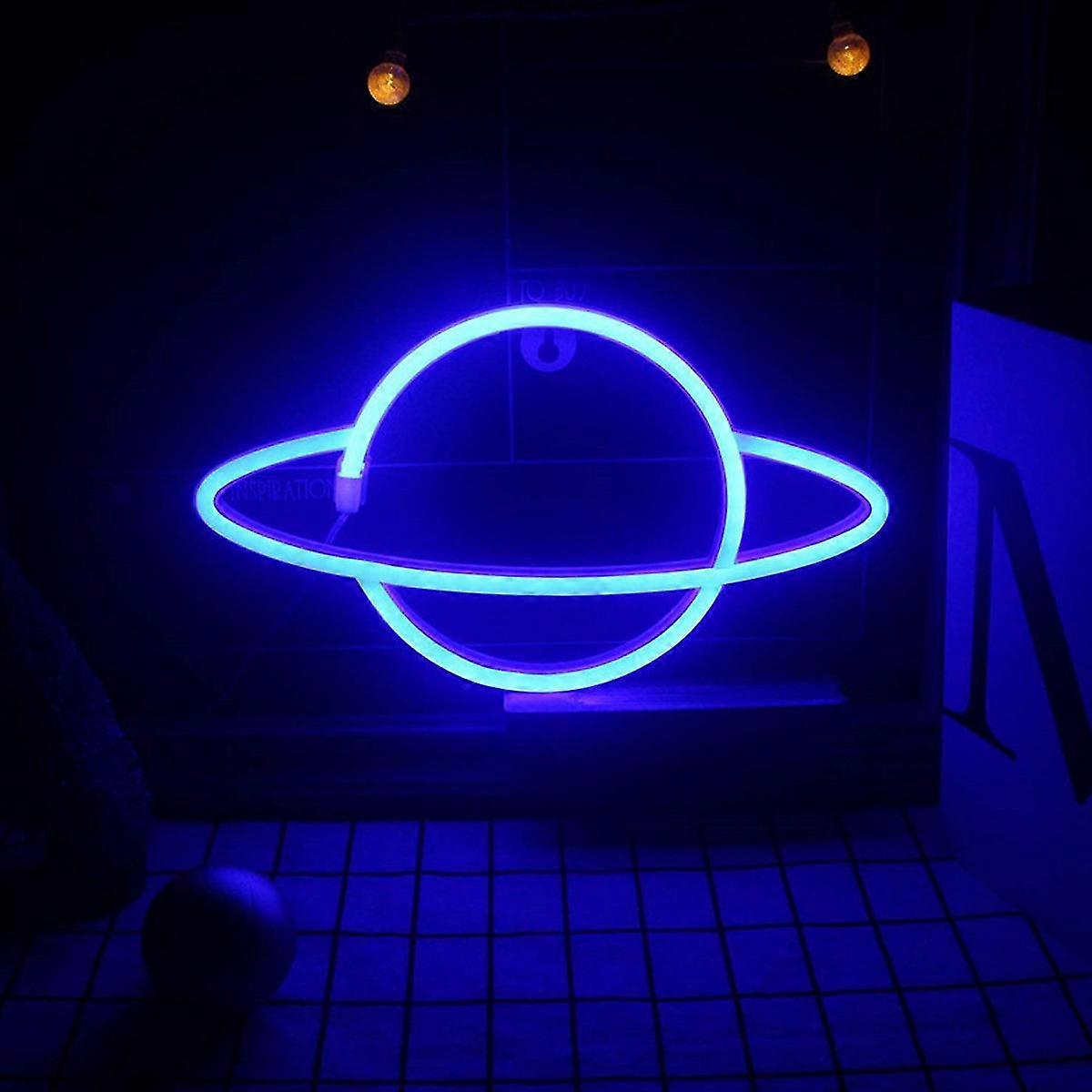 Led Neon Night Light,planet Led Wall Decor,battery Operated Planet Neon Signs Decorative Lights For Home,nursery,bar