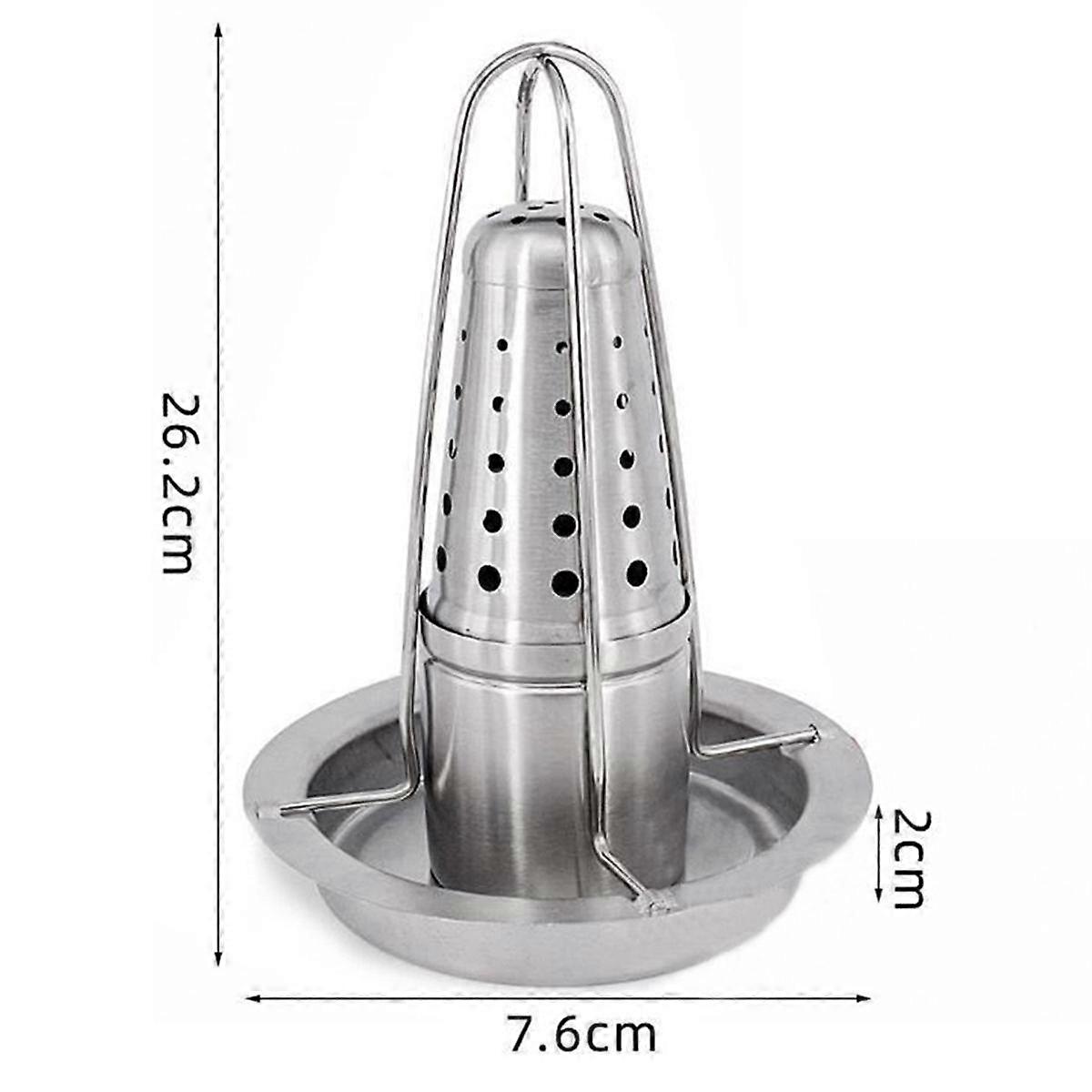 Chicken Roaster Stand Beer Can Vertical Chicken Holder With Drip Pan Upright Chicken Barbecue Rack For Grill