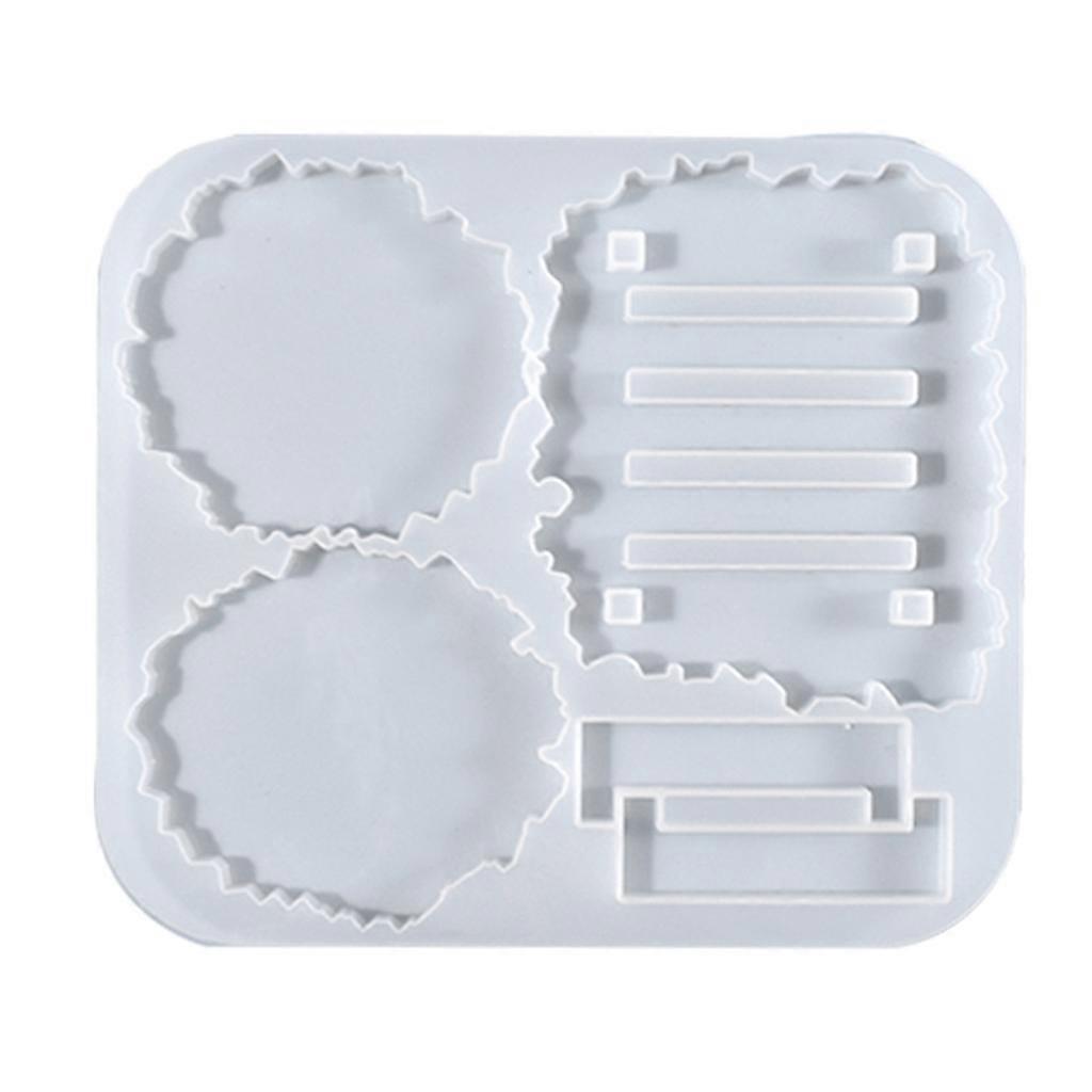 Coaster with Storage Rack Mould Epoxy Resin Coaster Mold for DIY Casting