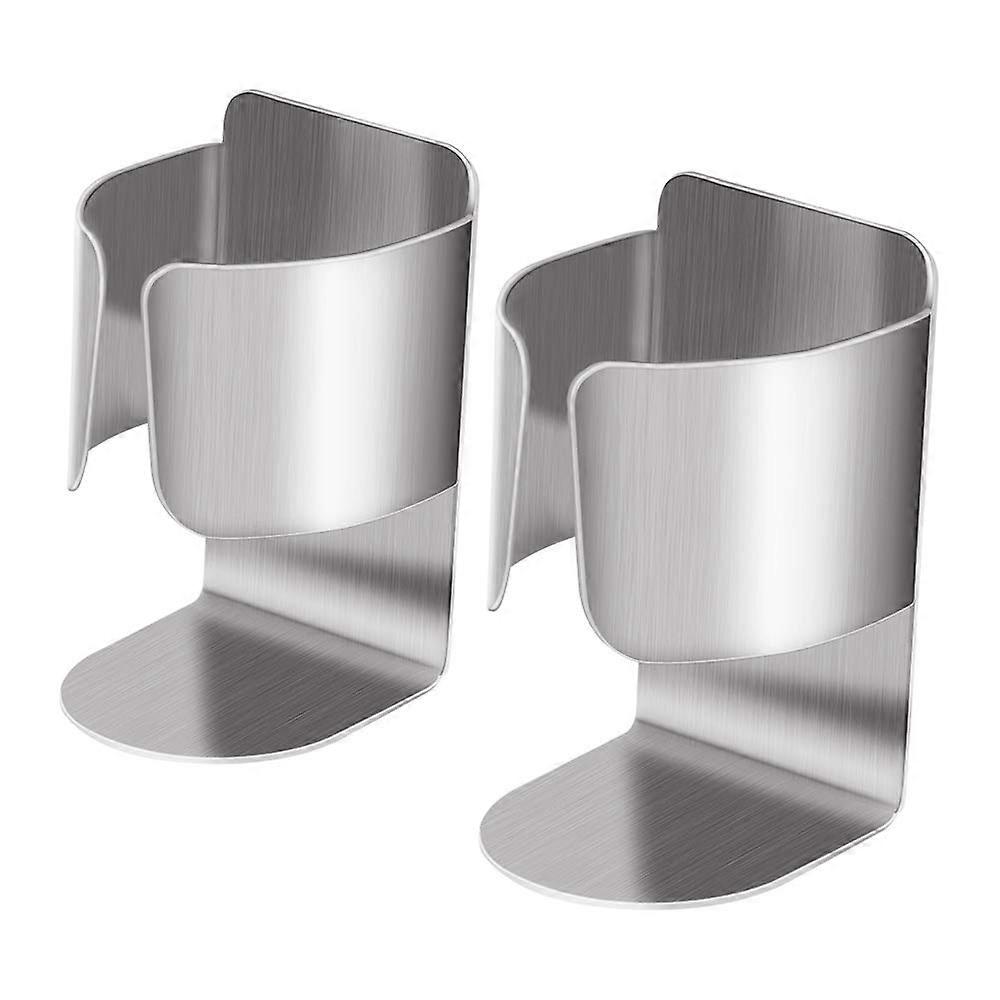 Toothbrush Holder Stainless Steel Self-adhesive Wall Mounted  2pcs