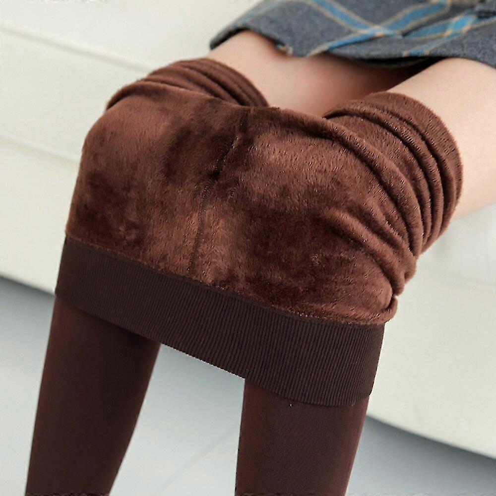 Kvinders varme strømpebukser Vinterstrømper til strømpebukser Plus størrelse Fleece Varm termisk termoindpakning Sorte forede leggings Tyk kashmir