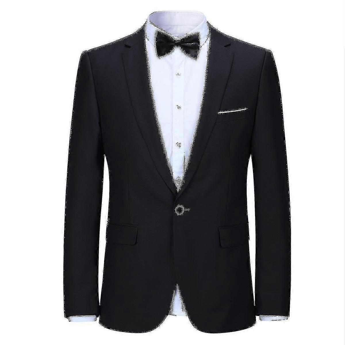 Men"s Formal Business Solid Color 1 Button Slim Fit Blazer