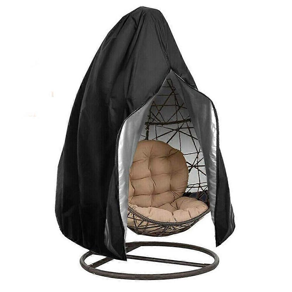 ハンギングチェアオープニングハンギングチェアカバーエッグスリップカバーチェアスリップカバー家具用防水ガーデンスイングブラック(231 * 200CM)