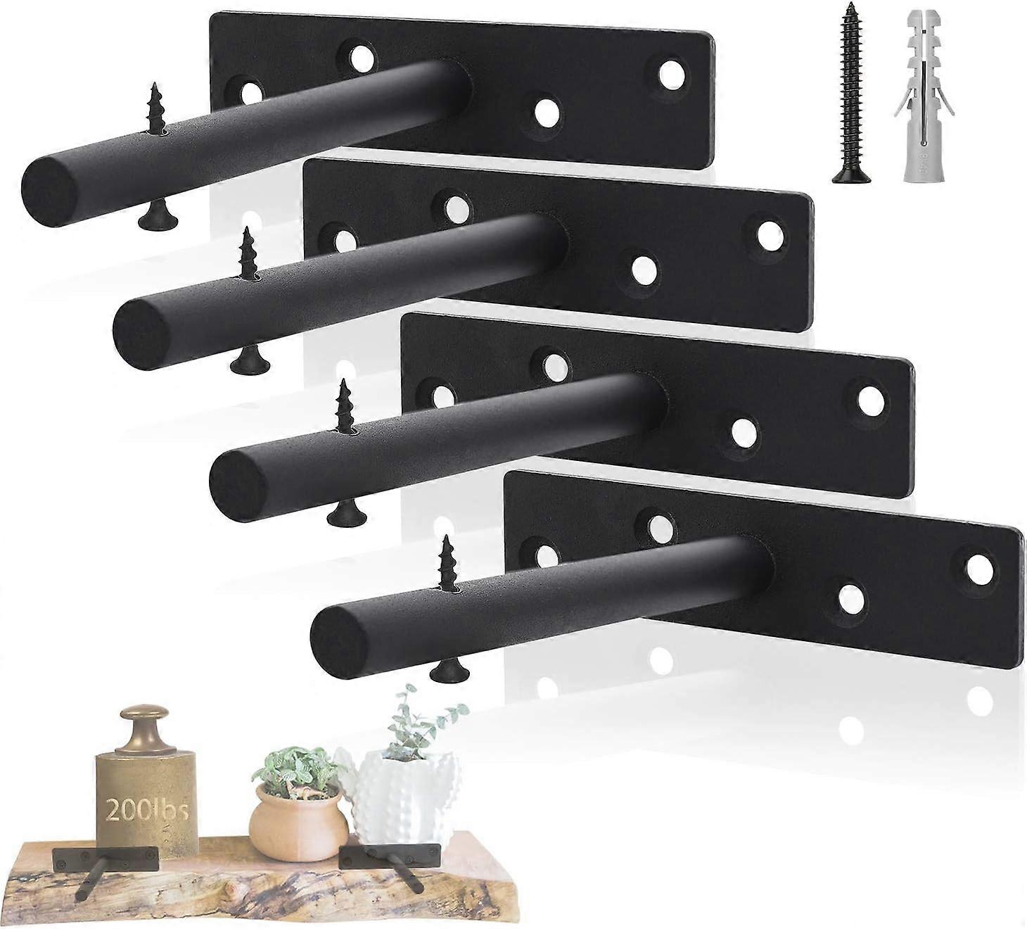 Invisible Shelf Bracket, Retro Wall Shelf Bracket, Invisible Bracket for Wall Shelf - 4 Pcs