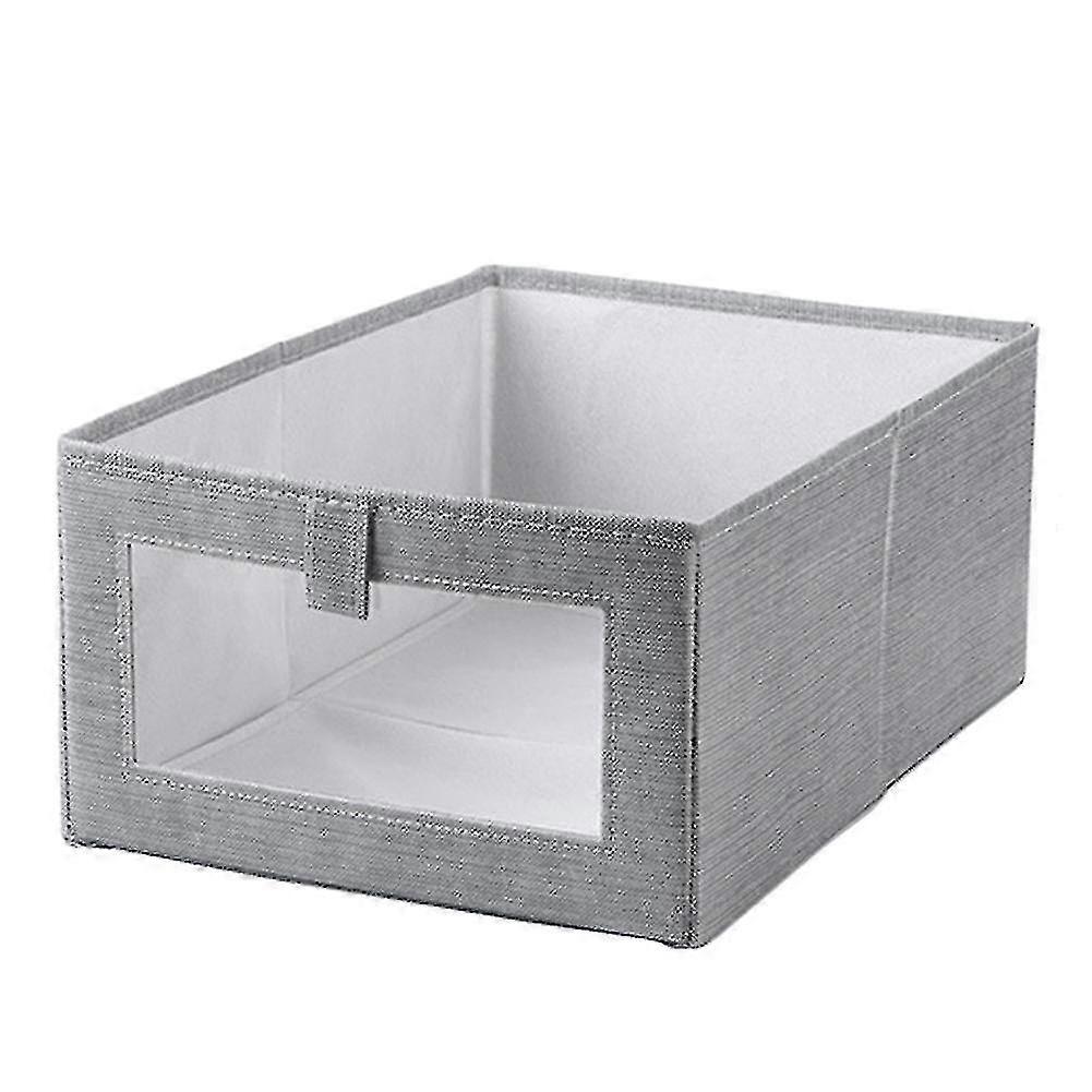 2 Pack Grey Solid Fabric Storage Bins with Window