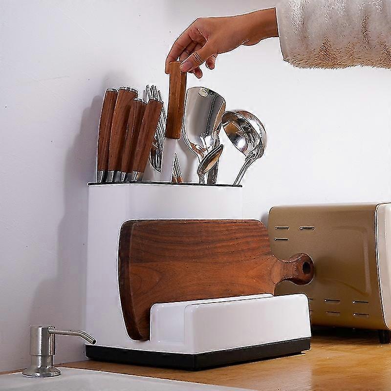 Multifunctional Knife Holder Pot Cover Storage Knife Board Rack Cutting Board Kitchen Tableware Scissors Storage Rack Kitchen