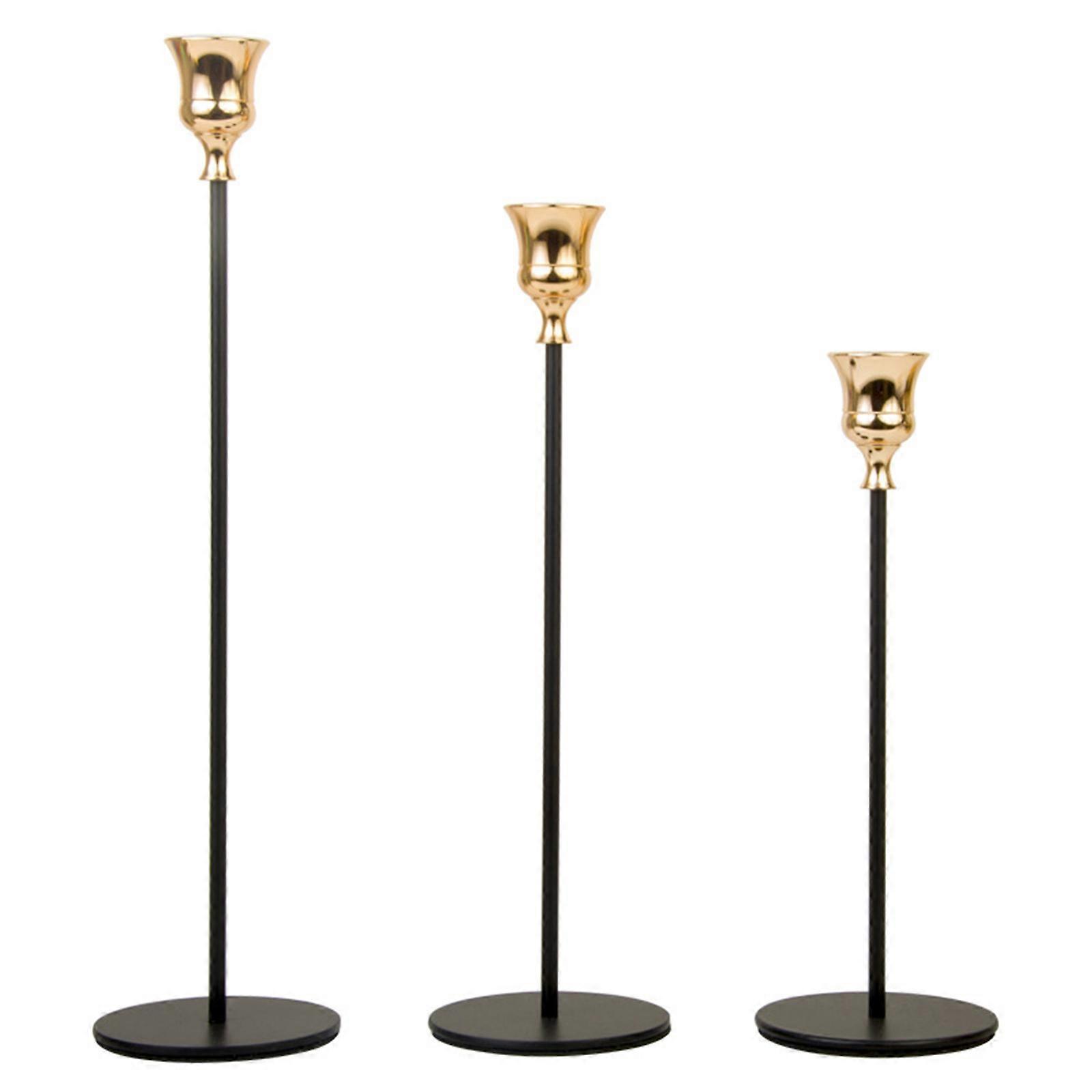 3Pcs/Set Metal Candle Holders Decorative Candlesticks Simple Wedding Decoration