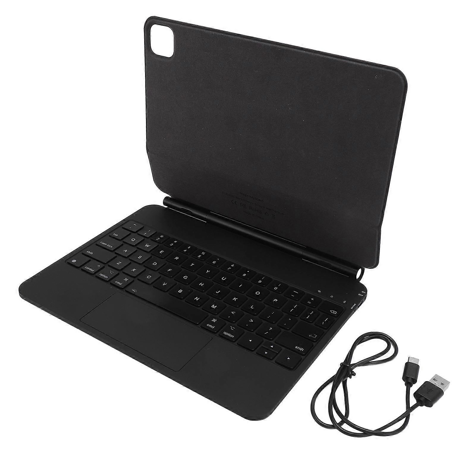 Keyboard Case for iOS Tablet with Multi-Touch Trackpad Backlight Adjustable Stand Black