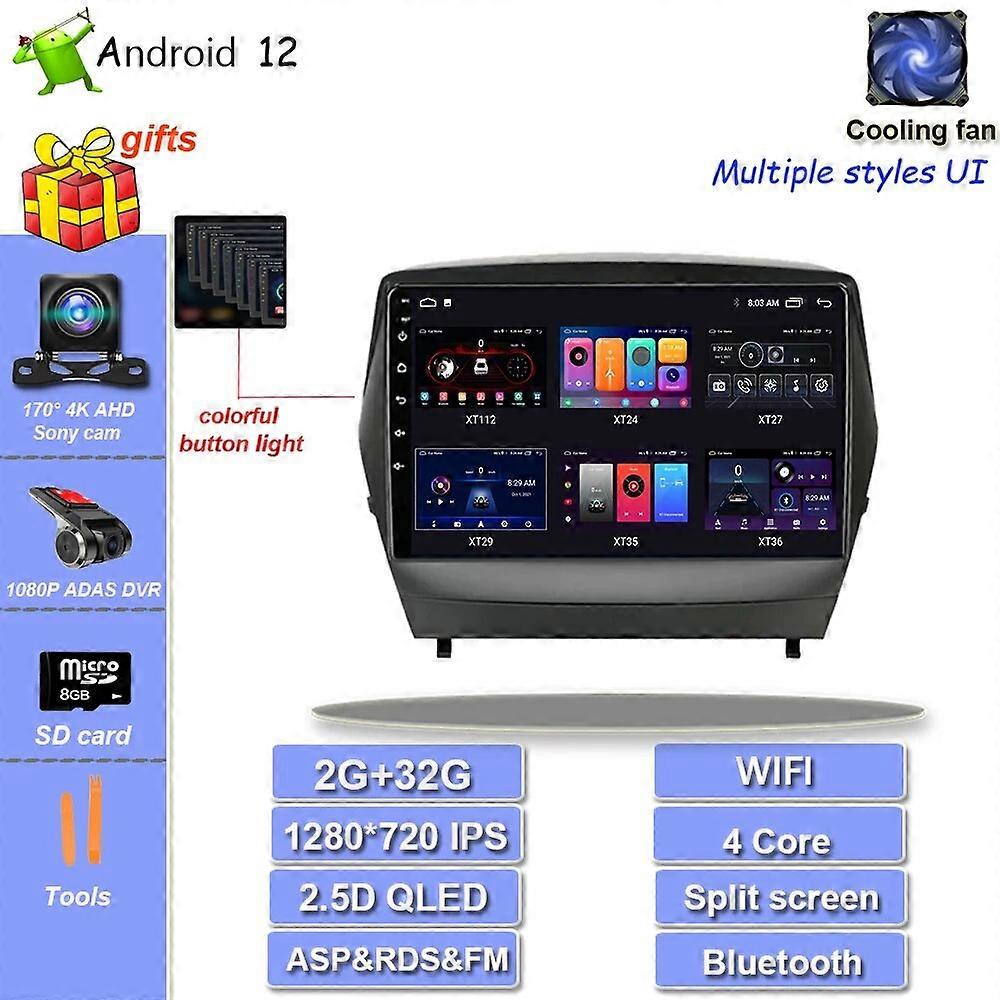 Android 12 For Hyundai Tucson 2 LM IX35 2009-2015 Car Radio Multimedia GPS Navigation BT Carplay Auto 4G WIFI Android auto