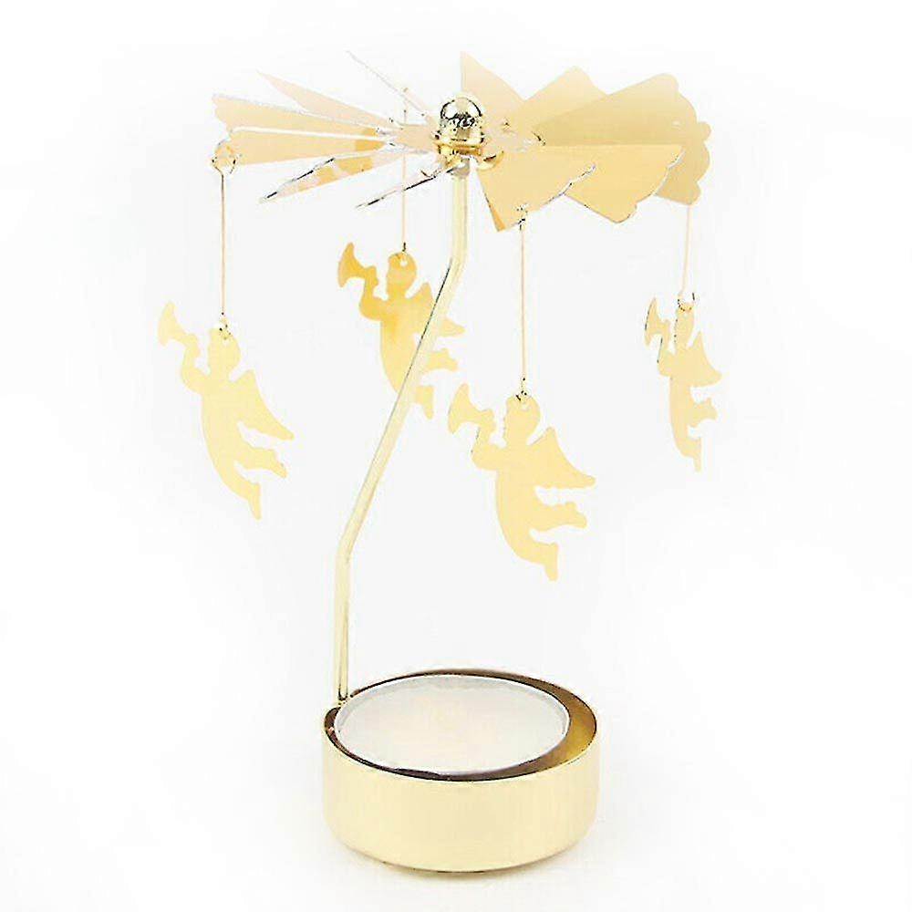 Jul Roterende Spinning Metall Telys Lysestake Karusell Hjem Xmas Dekorasjon-MXBC