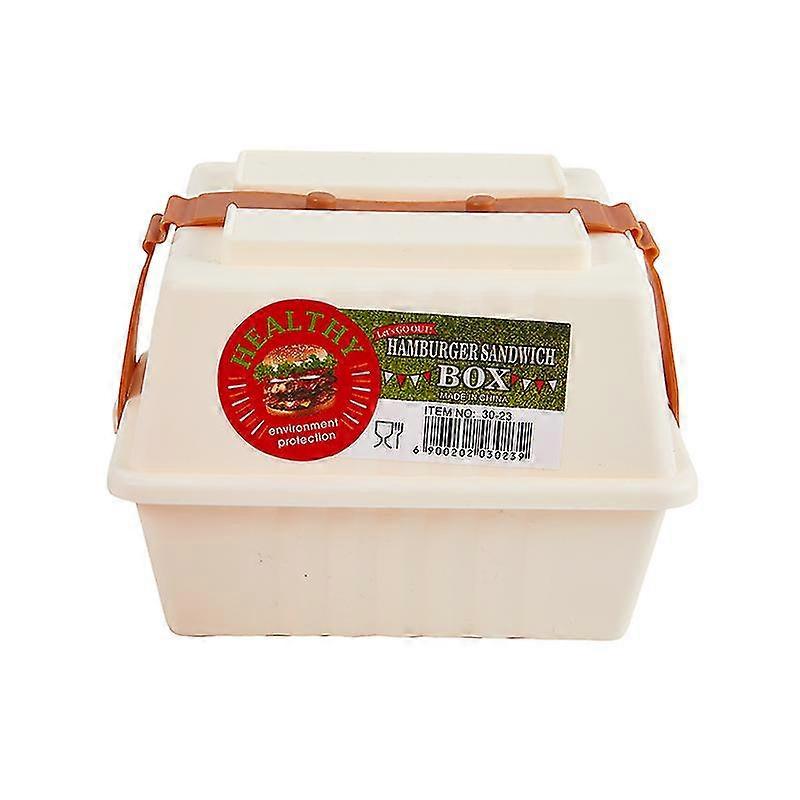 1pc 12cm Reusable Burger Picnic Storage Box With Lid Leak Proof Storage Box