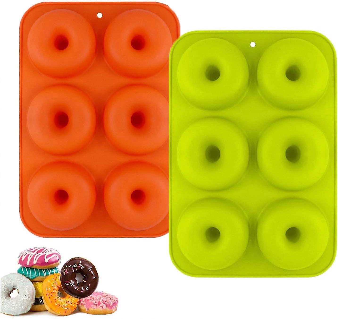2 pcs silicone donut baking mold,non-stick donut baking tray for cakes (A-5-F6)