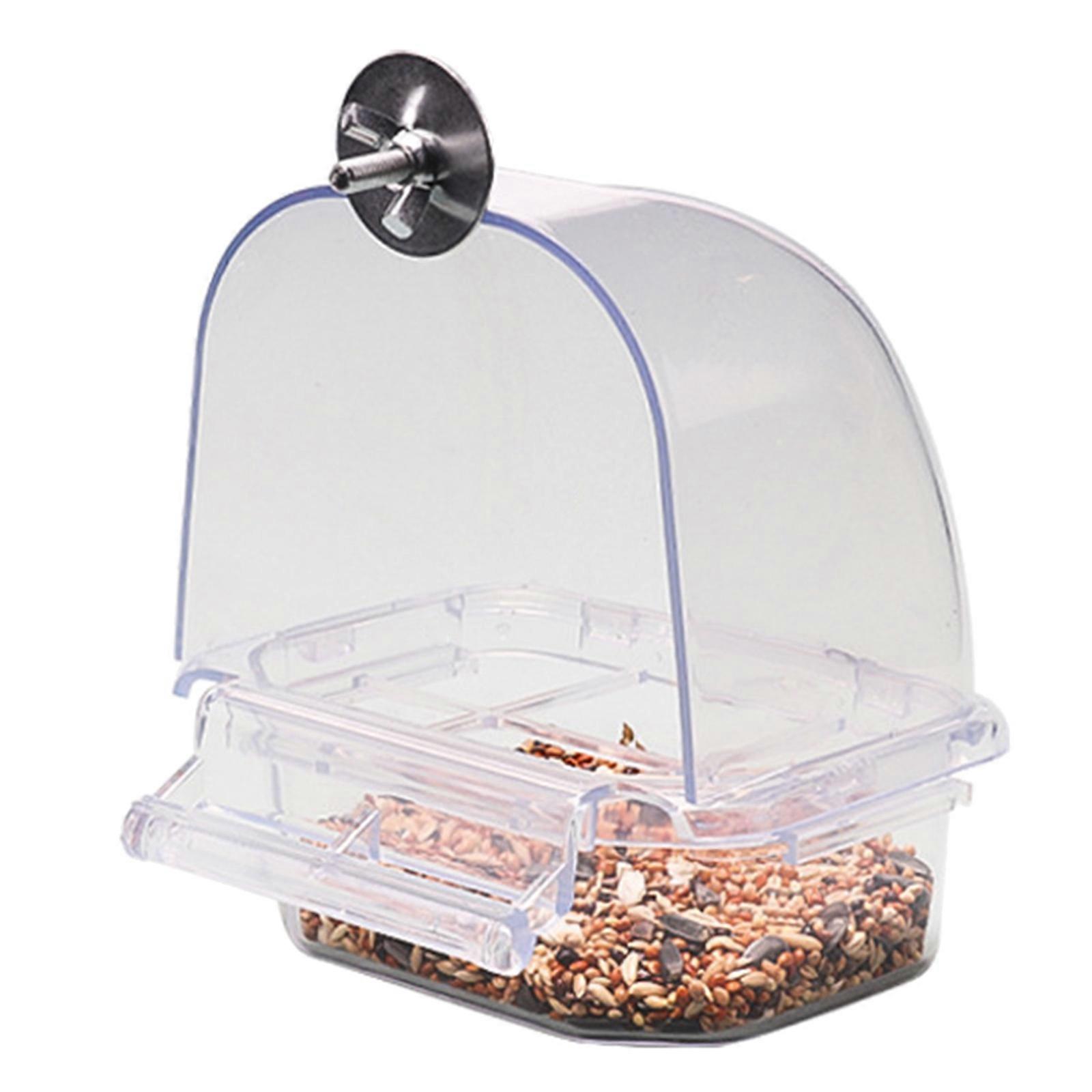 No-Mess Bird Feeder Parrot Transparent Easy to Install and Use Clean Durable