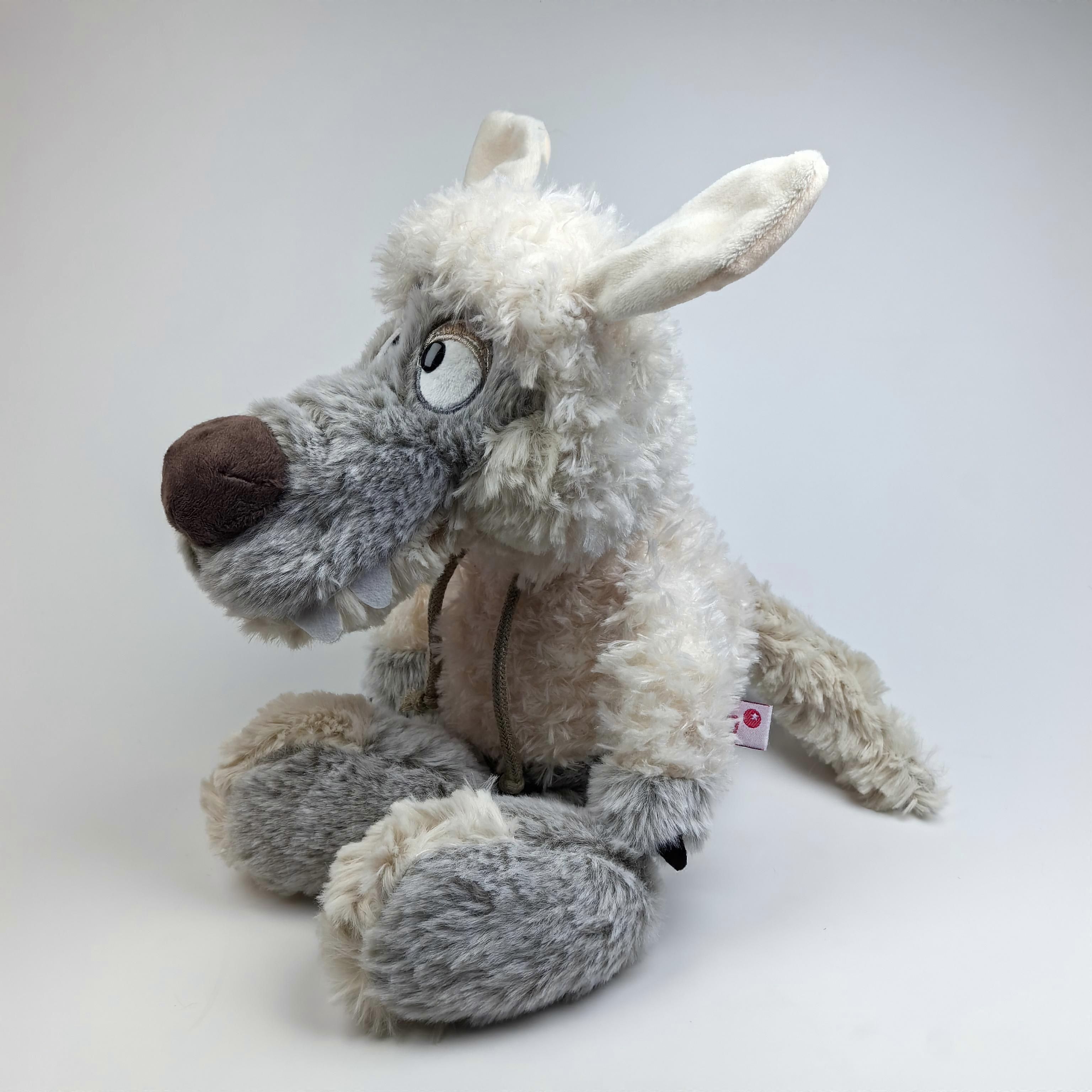 Peluche Le Loup AUZOU Super héros habit jaune cape rouge 28 cm - SO