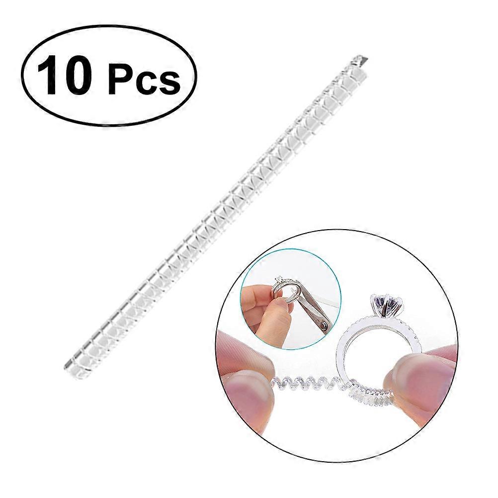 10 Pcs Ring Size Adjuster Transparent Coils PU Ring Guard Sizer for Loose Ring